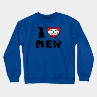 I Heart Cat - White Cat Blue Eyes Crewneck Sweatshirt